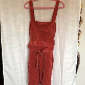 Plus size orange corduroy dress